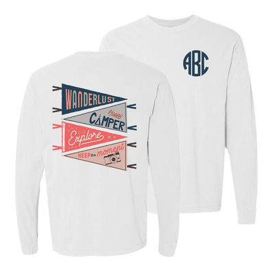 Monogrammed 'Wanderlust' Front & Back Long Sleeve T-Shirt - United Monograms