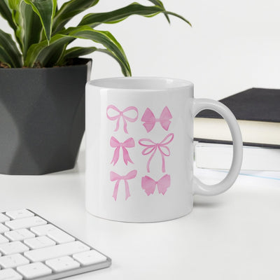 Monogrammed 'Watercolor Bows' Coffee Mug - United Monograms