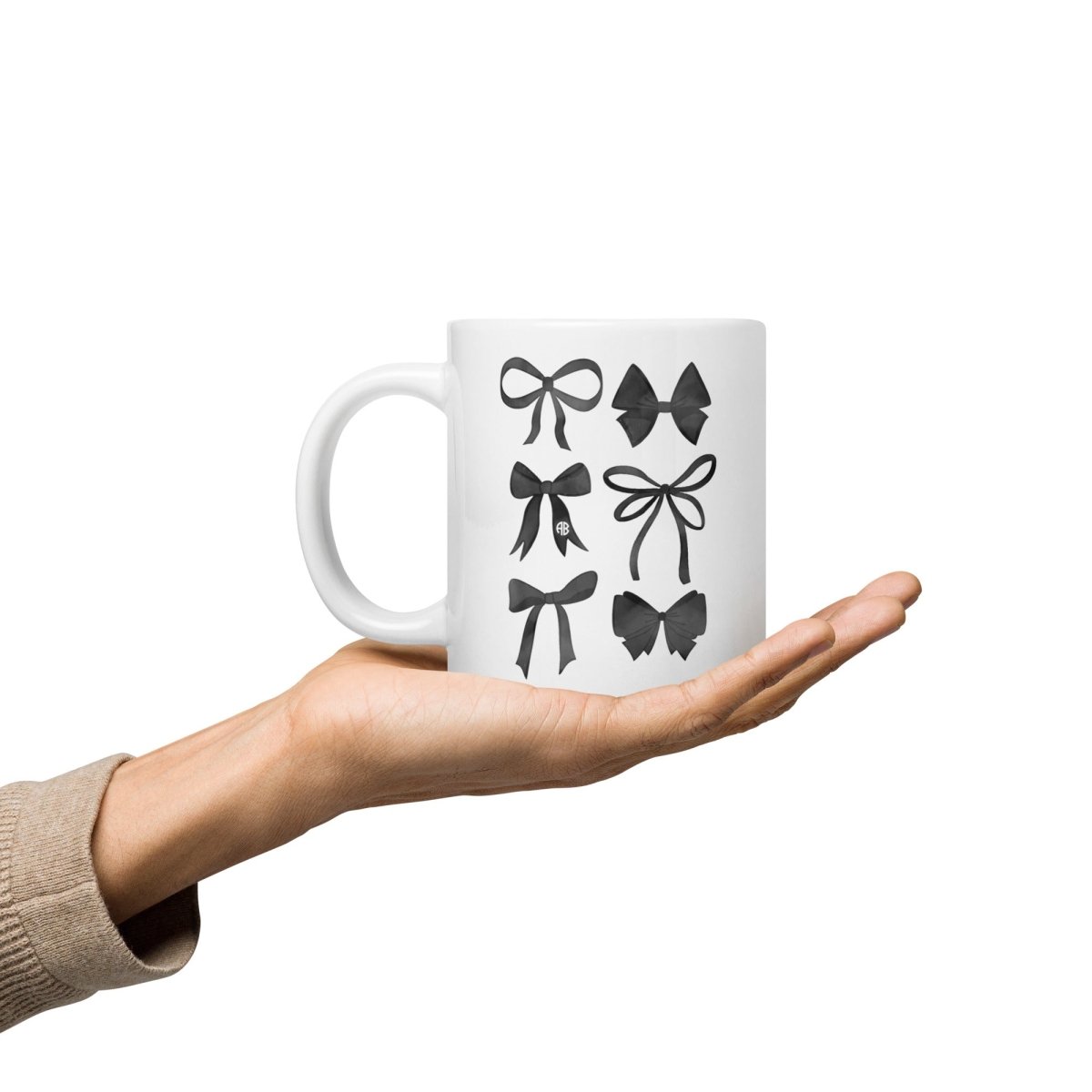 Monogrammed 'Watercolor Bows' Coffee Mug - United Monograms