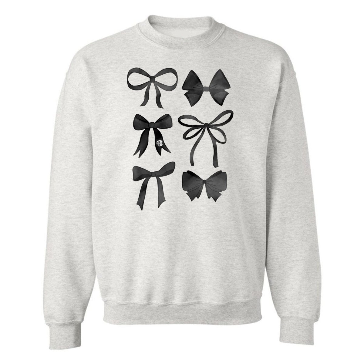 Monogrammed 'Watercolor Bows' Crewneck Sweatshirt - United Monograms