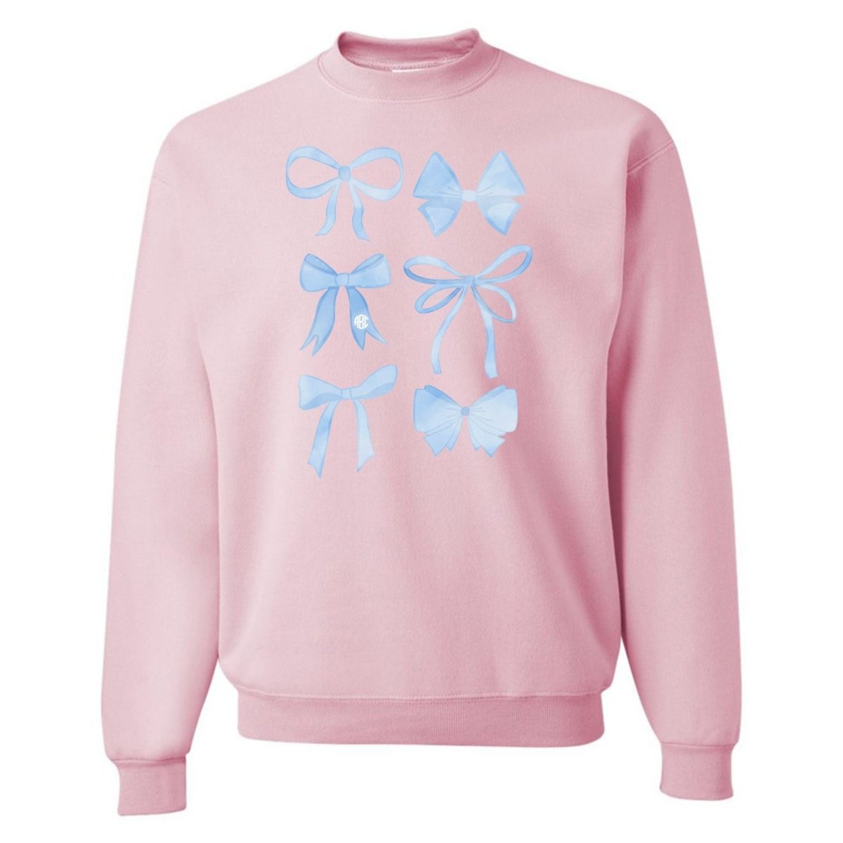 Monogrammed 'Watercolor Bows' Crewneck Sweatshirt - United Monograms