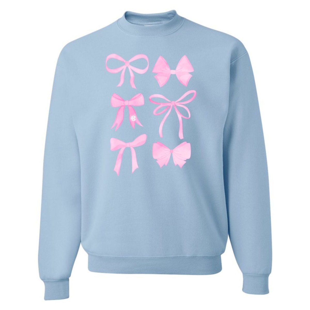 Monogrammed 'Watercolor Bows' Crewneck Sweatshirt - United Monograms