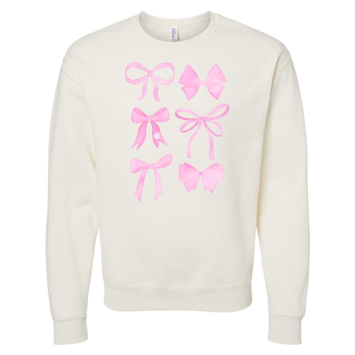 Monogrammed 'Watercolor Bows' Crewneck Sweatshirt - United Monograms