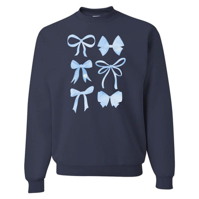 Monogrammed 'Watercolor Bows' Crewneck Sweatshirt - United Monograms