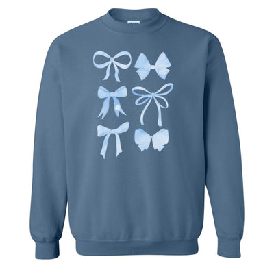 Monogrammed 'Watercolor Bows' Crewneck Sweatshirt - United Monograms