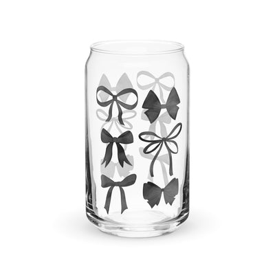 Monogrammed 'Watercolor Bows' Glass Can - United Monograms
