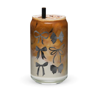 Monogrammed 'Watercolor Bows' Glass Can - United Monograms