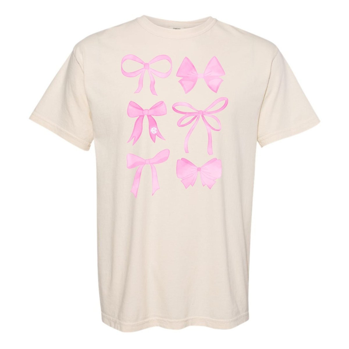 Monogrammed 'Watercolor Bows' T-Shirt - United Monograms