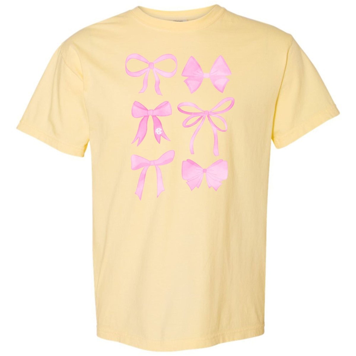 Monogrammed 'Watercolor Bows' T-Shirt - United Monograms