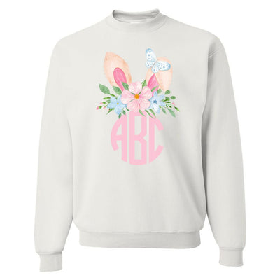 Monogrammed 'Watercolor Bunny Ears' Crewneck Sweatshirt - United Monograms