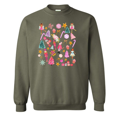 Monogrammed 'Watercolor Nutcracker' Crewneck Sweatshirt - United Monograms