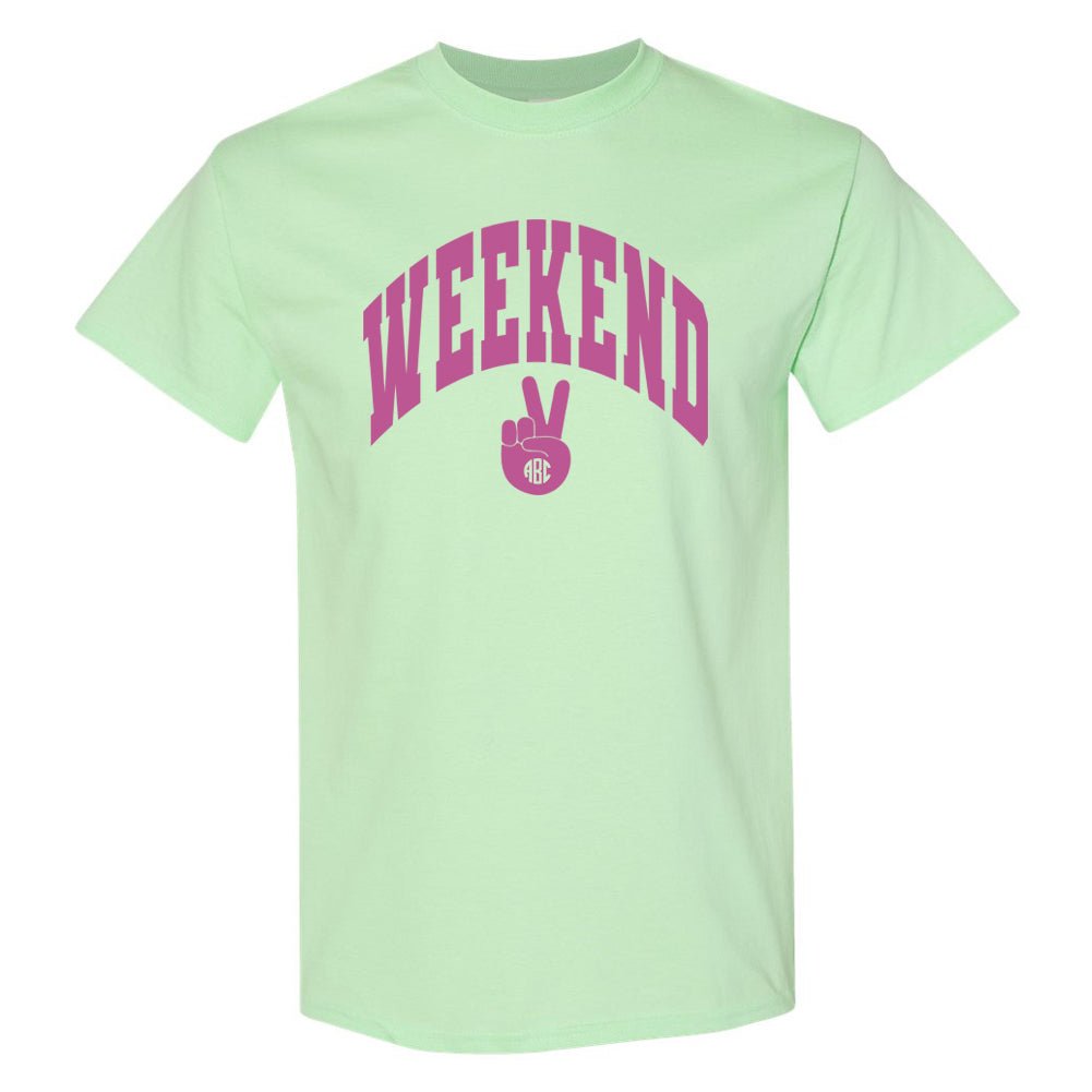 Monogrammed 'Weekend' Basic T-Shirt - United Monograms