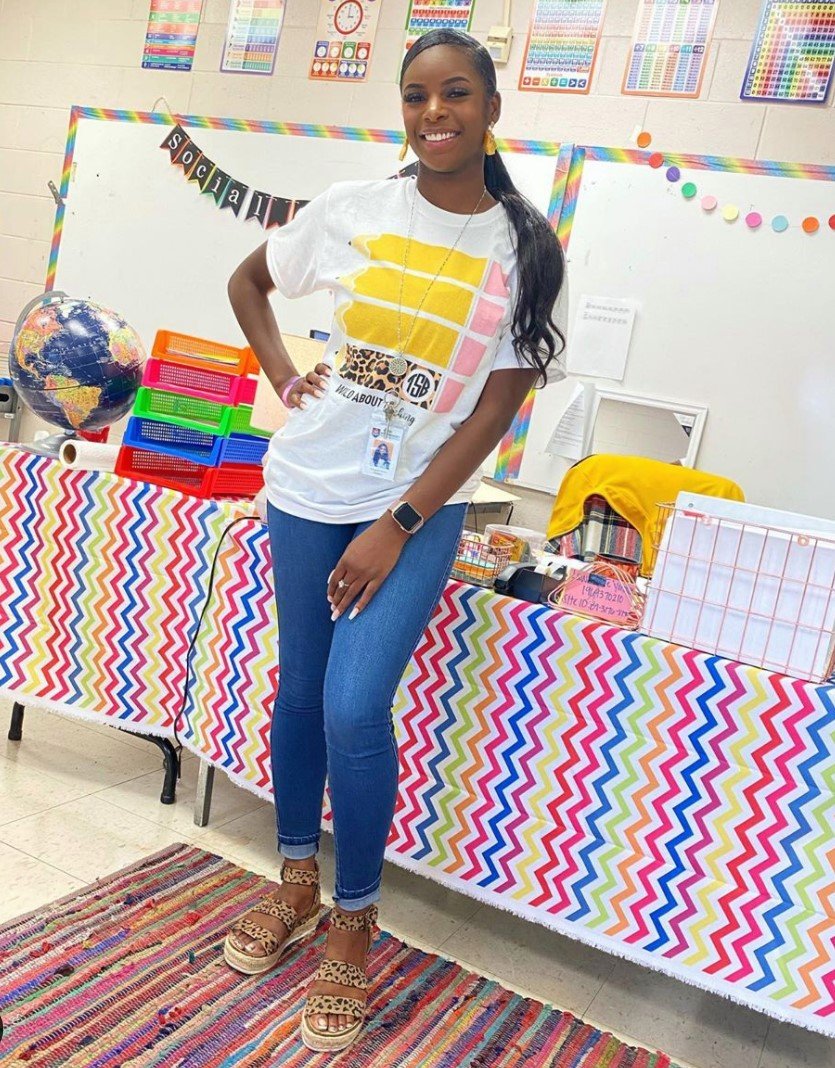 Monogrammed 'Wild About Teaching' T-Shirt - United Monograms