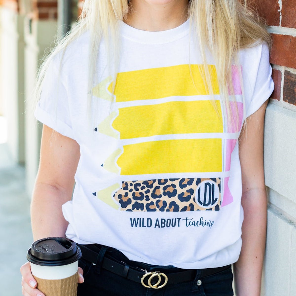 Monogrammed 'Wild About Teaching' T-Shirt - United Monograms