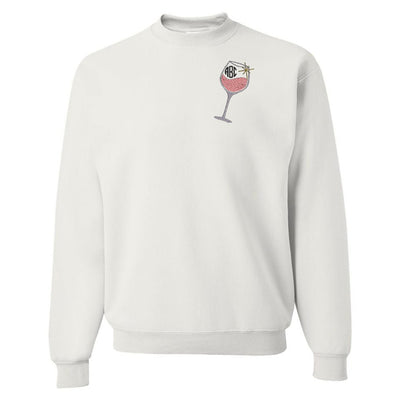 Monogrammed Wine Glass Crewneck Sweatshirt - United Monograms