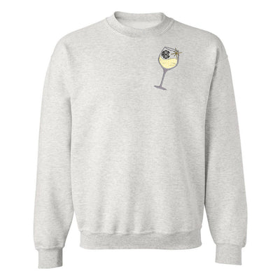 Monogrammed Wine Glass Crewneck Sweatshirt - United Monograms