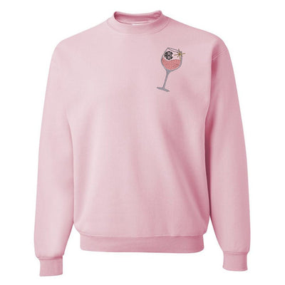Monogrammed Wine Glass Crewneck Sweatshirt - United Monograms