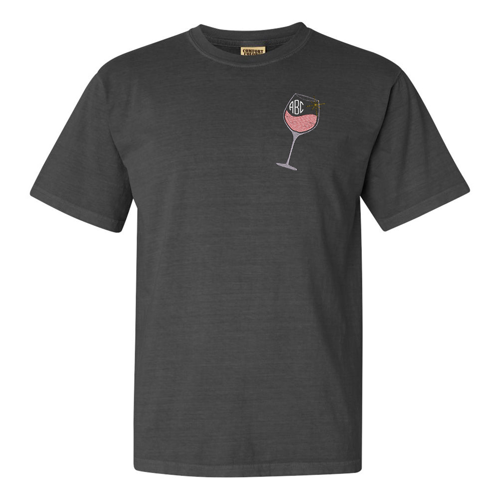 Monogrammed Wine Glass T-Shirt - United Monograms