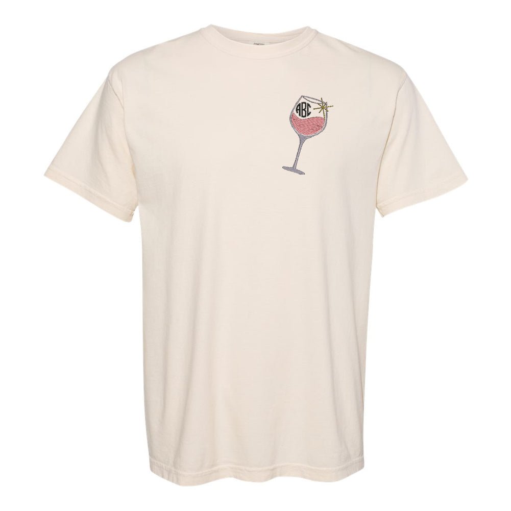 Monogrammed Wine Glass T-Shirt - United Monograms