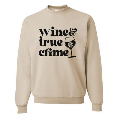 Monogrammed 'Wine & True Crime' Crewneck Sweatshirt - United Monograms