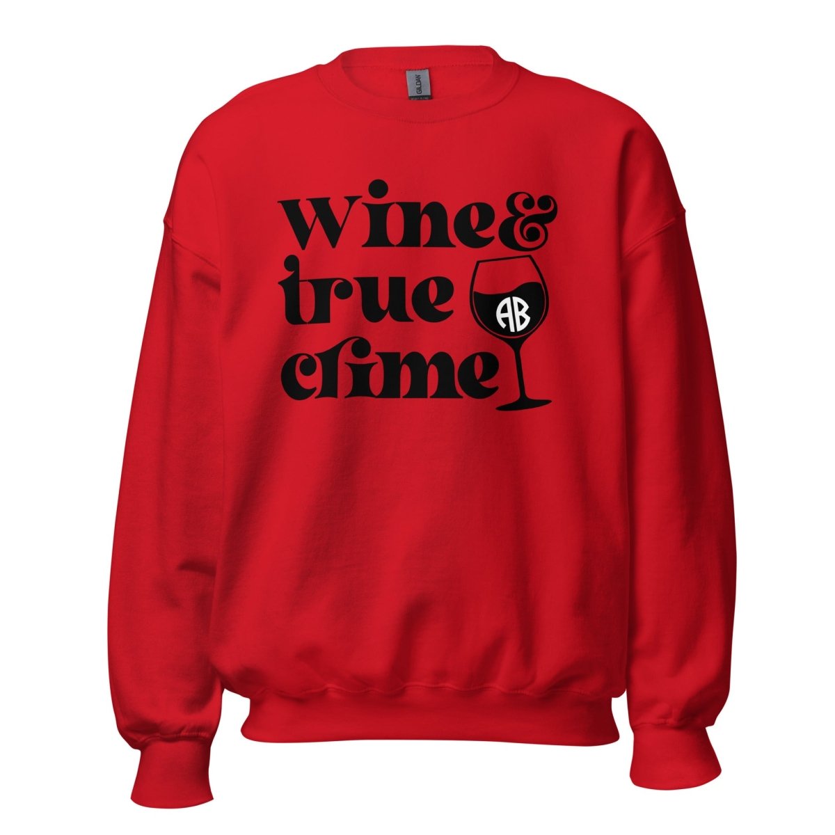 Monogrammed 'Wine & True Crime' Crewneck Sweatshirt - United Monograms