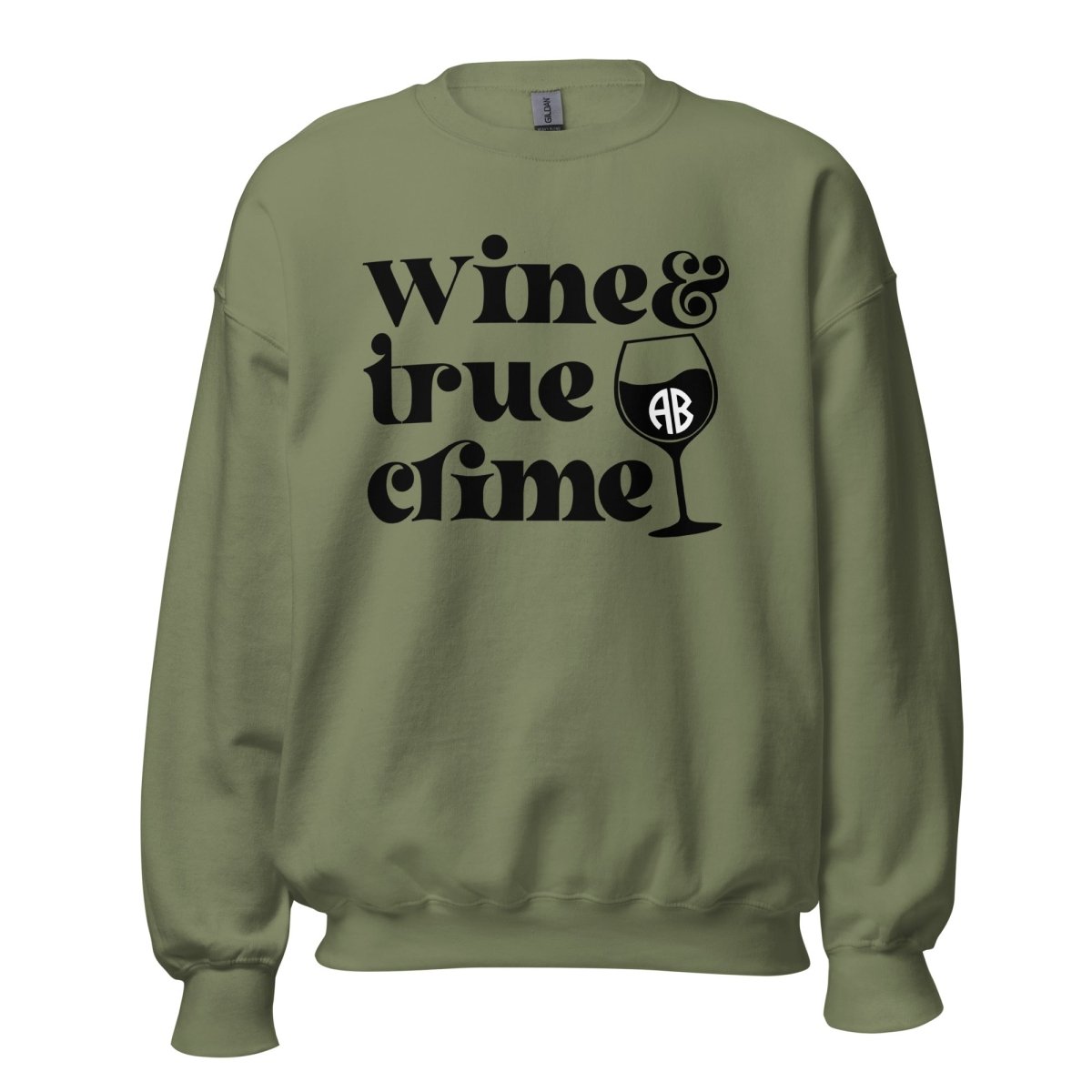 Monogrammed 'Wine & True Crime' Crewneck Sweatshirt - United Monograms