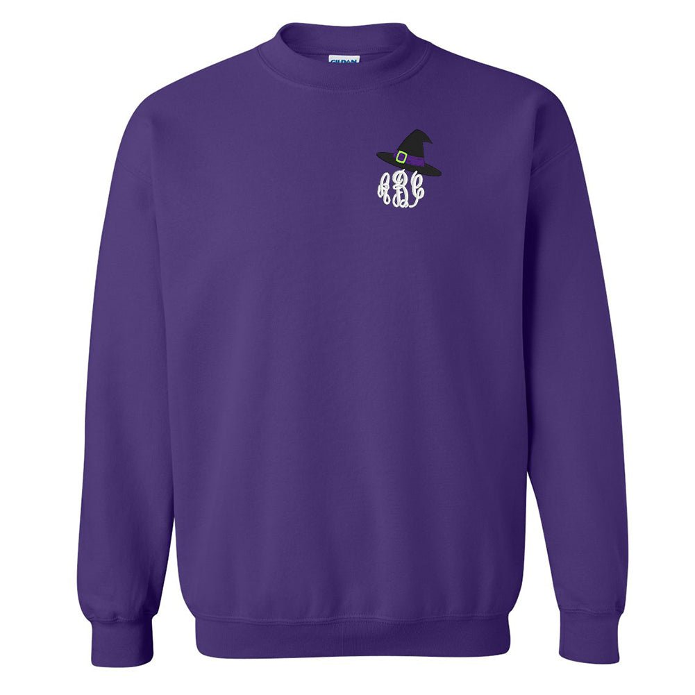 Monogrammed Witch Hat Crewneck Sweatshirt - United Monograms