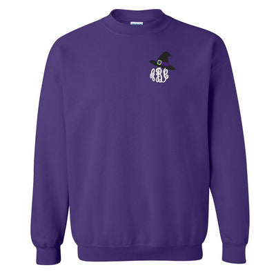 Monogrammed Witch Hat Crewneck Sweatshirt - United Monograms