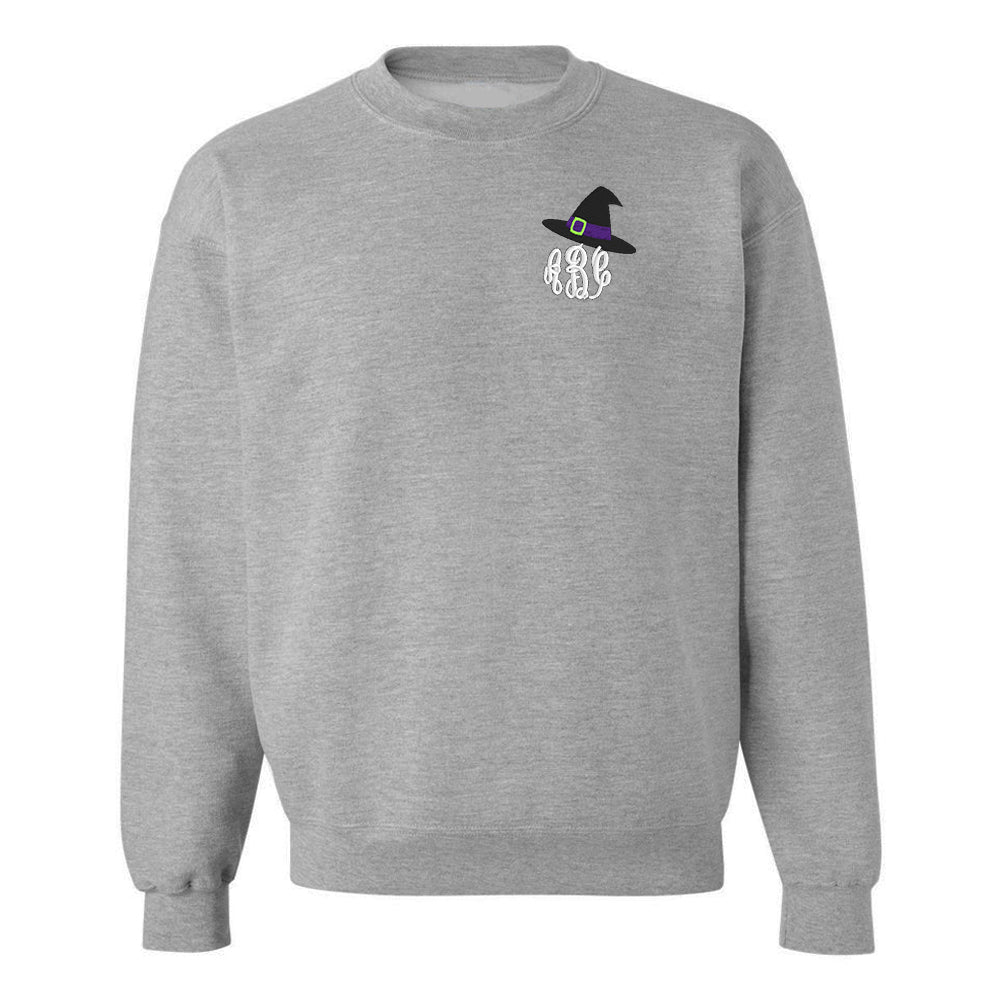Monogrammed Witch Hat Crewneck Sweatshirt - United Monograms