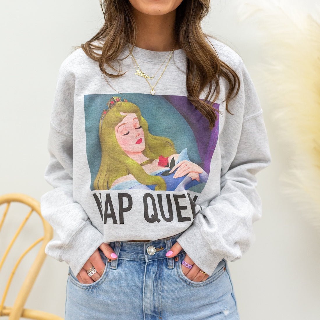 'Nap Queen' Crewneck Sweatshirt - United Monograms