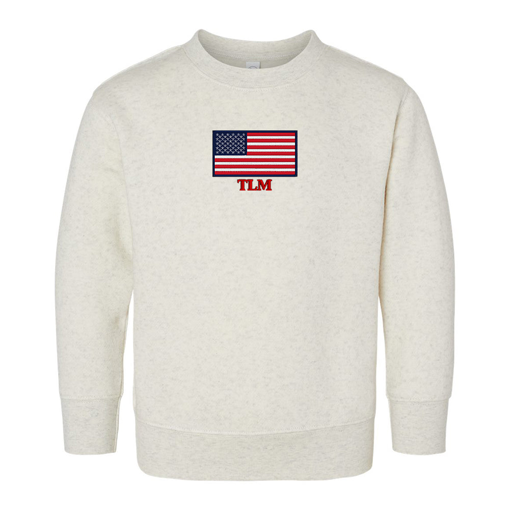 Toddler Make it Yours™ 'American Flag' Crewneck Sweatshirt