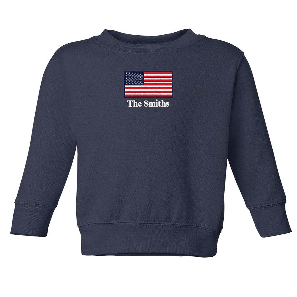 Toddler Make it Yours™ 'American Flag' Crewneck Sweatshirt