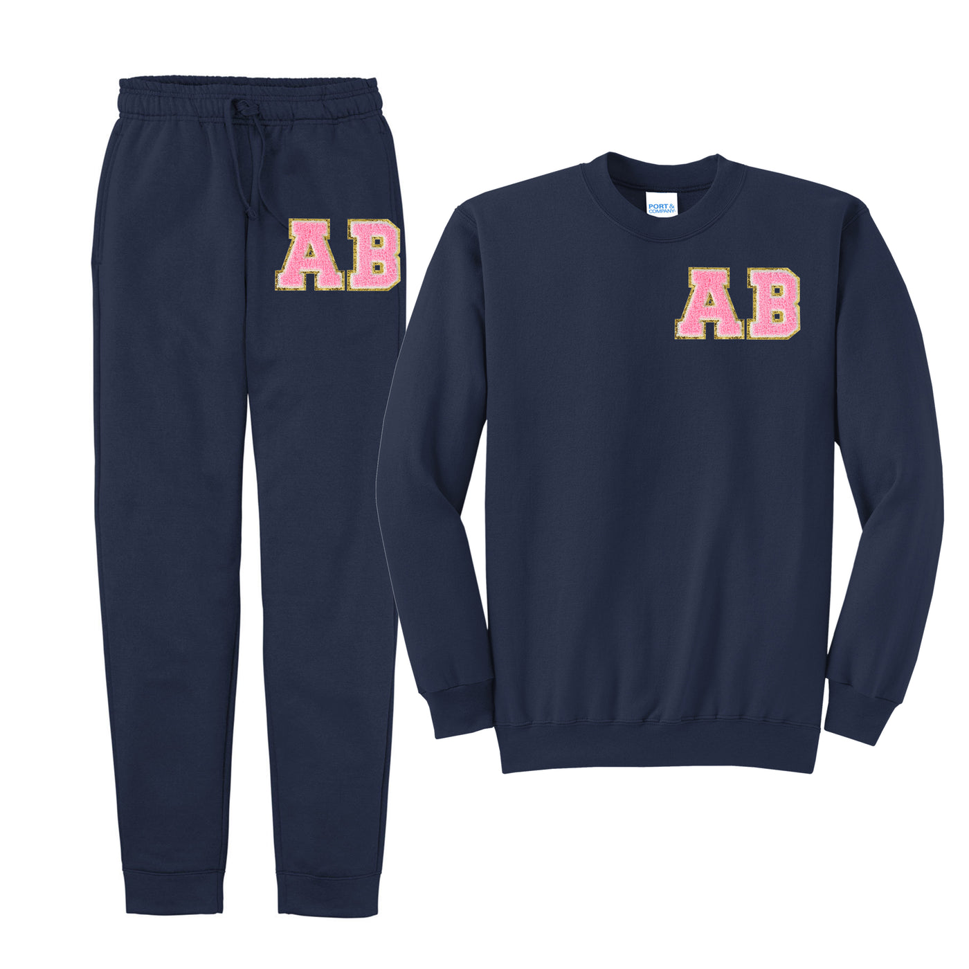 Initialed Letter Patch Jogger Set