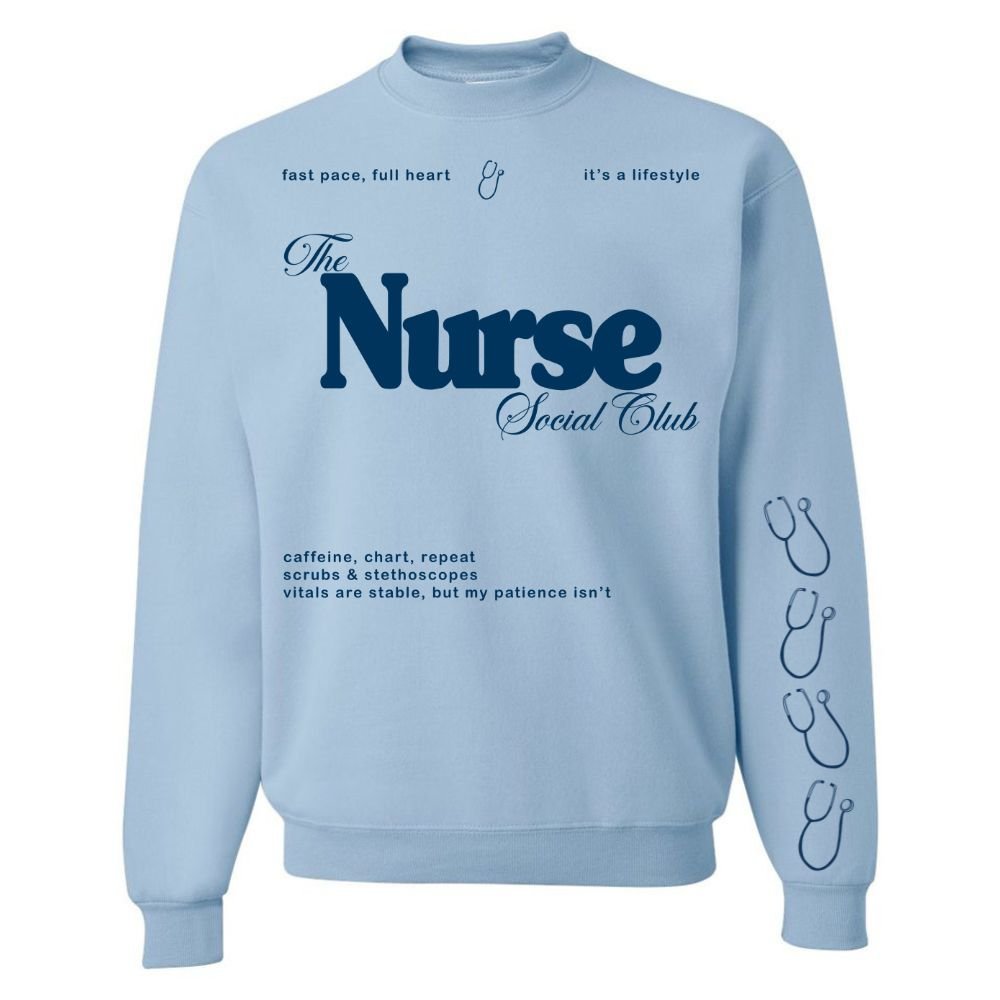 'Nurse Social Club' Crewneck Sweatshirt - United Monograms