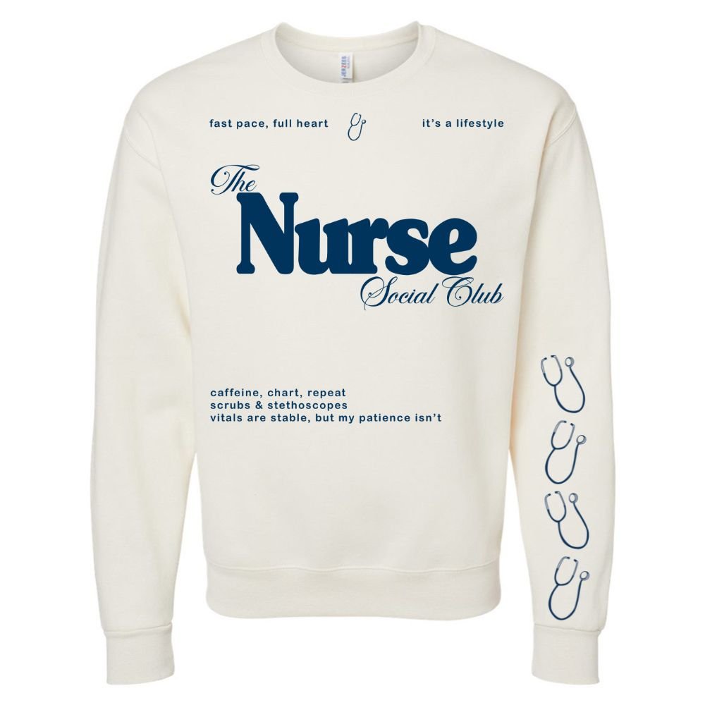 'Nurse Social Club' Crewneck Sweatshirt - United Monograms