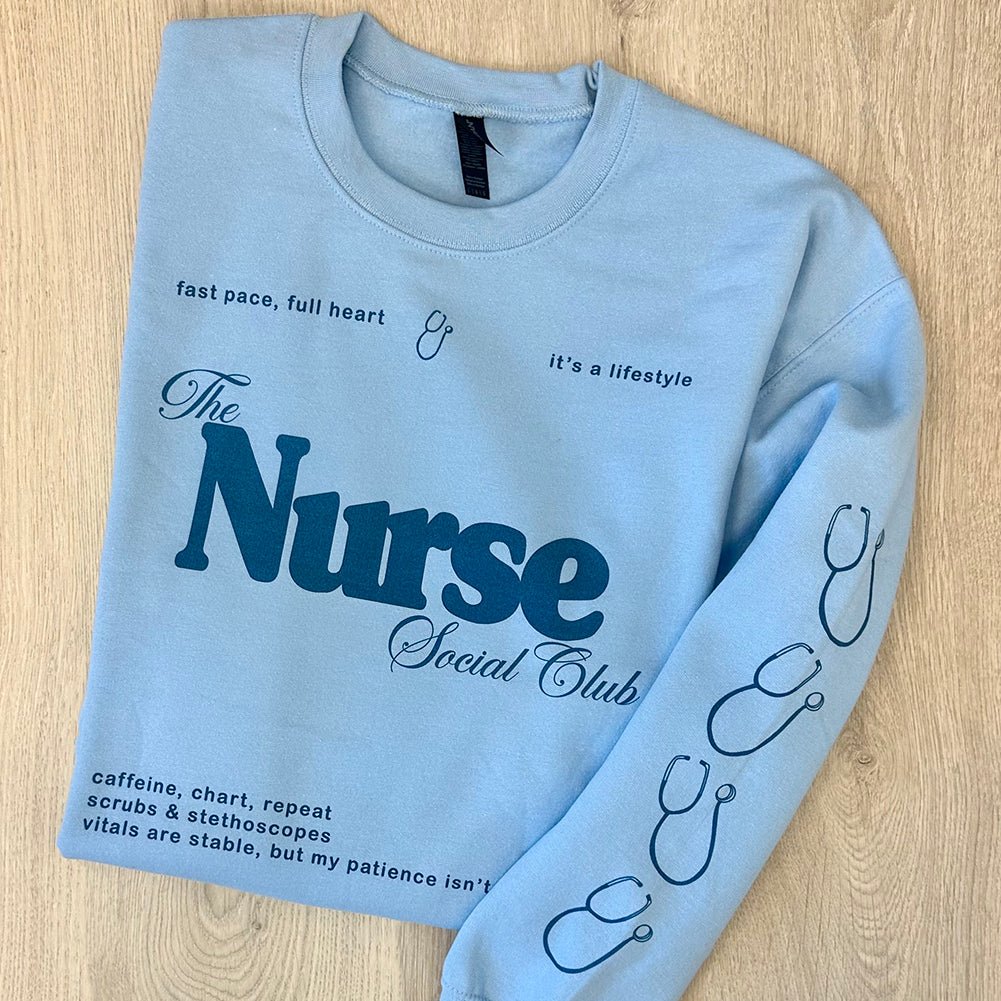 'Nurse Social Club' Crewneck Sweatshirt - United Monograms