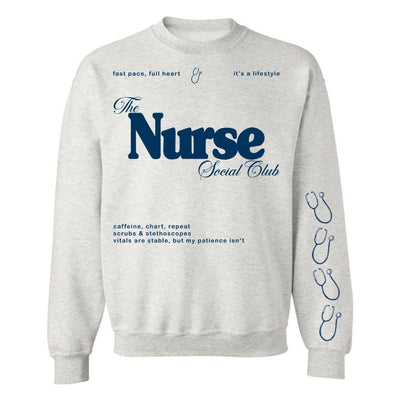 'Nurse Social Club' Crewneck Sweatshirt - United Monograms