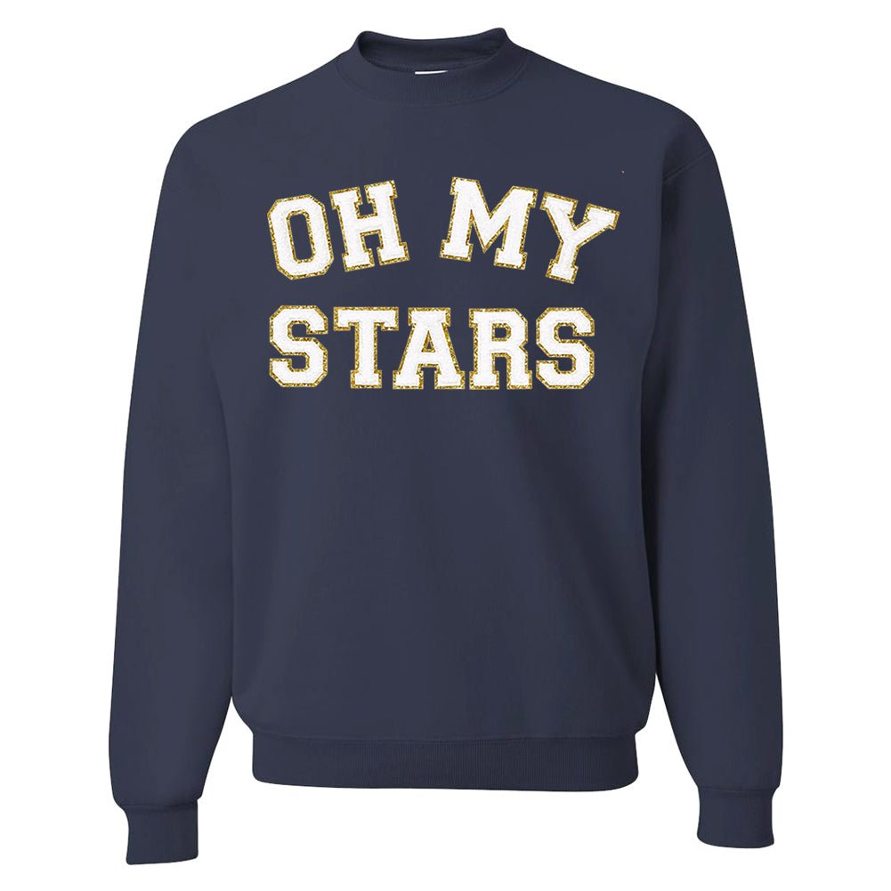 Oh My Stars Letter Patch Crewneck Sweatshirt - United Monograms