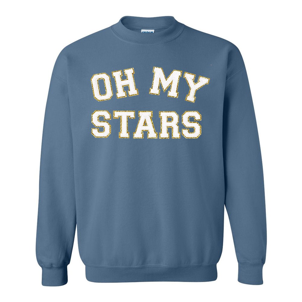 Oh My Stars Letter Patch Crewneck Sweatshirt - United Monograms