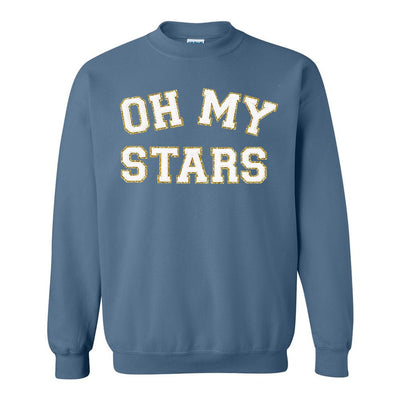 Oh My Stars Letter Patch Crewneck Sweatshirt - United Monograms