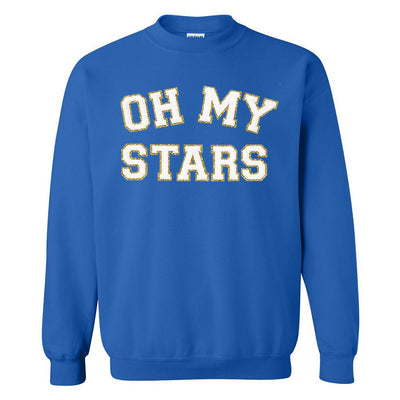Oh My Stars Letter Patch Crewneck Sweatshirt - United Monograms