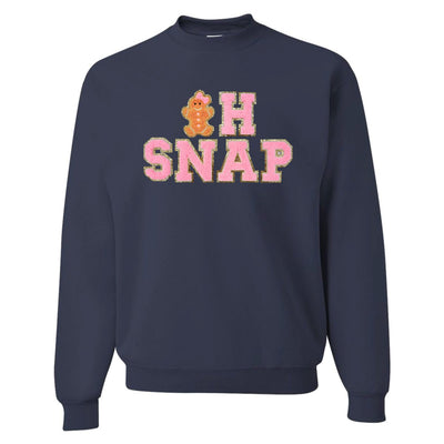 'Oh Snap' Letter Patch Crewneck Sweatshirt - United Monograms