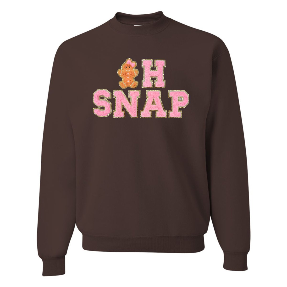 'Oh Snap' Letter Patch Crewneck Sweatshirt - United Monograms