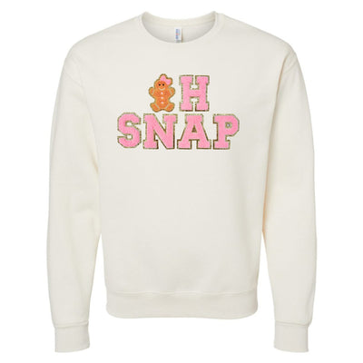 'Oh Snap' Letter Patch Crewneck Sweatshirt - United Monograms