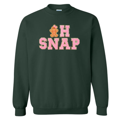 'Oh Snap' Letter Patch Crewneck Sweatshirt - United Monograms