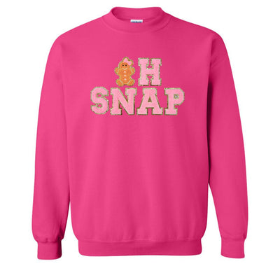 'Oh Snap' Letter Patch Crewneck Sweatshirt - United Monograms