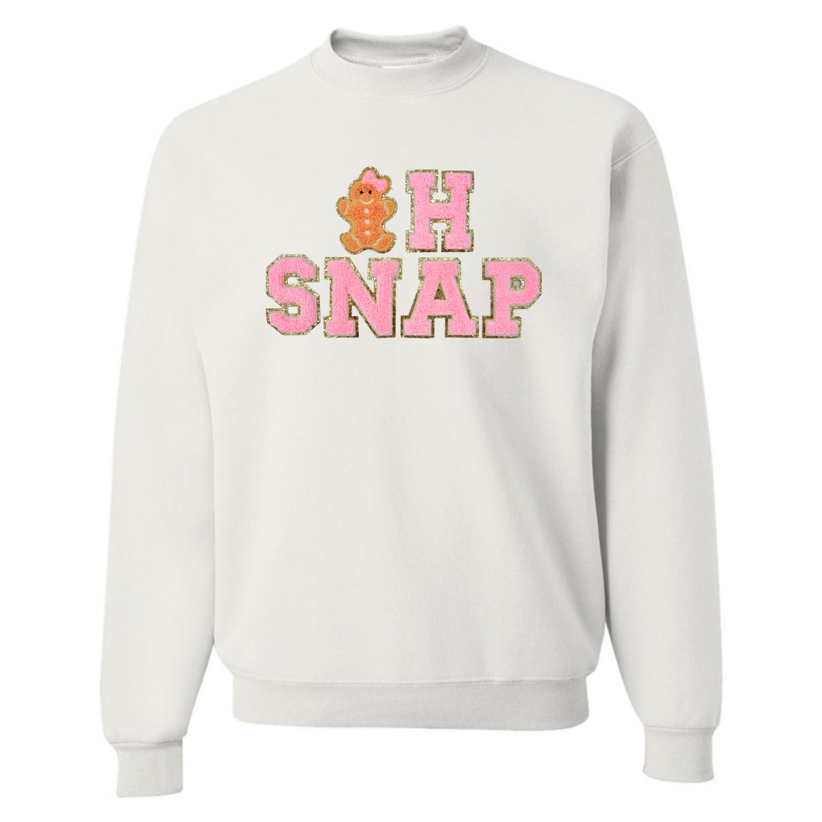 'Oh Snap' Letter Patch Crewneck Sweatshirt - United Monograms