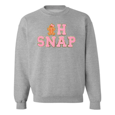 'Oh Snap' Letter Patch Crewneck Sweatshirt - United Monograms