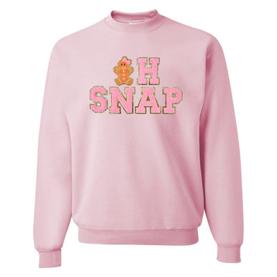'Oh Snap' Letter Patch Crewneck Sweatshirt - United Monograms