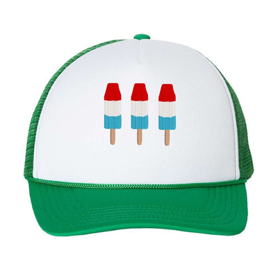'Patriotic Popsicles' Embroidered Trucker Hat - United Monograms